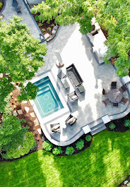 Integrated outdoor living and pool renovation in Naperville, Illinois